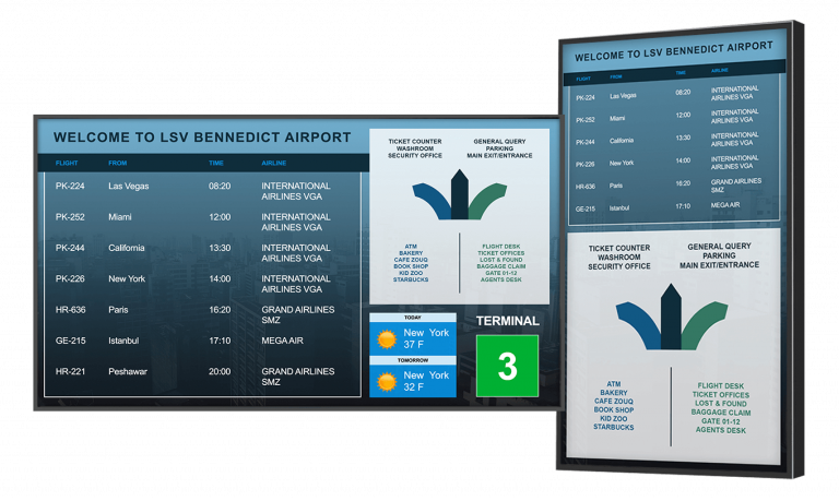 Digital signage for airports